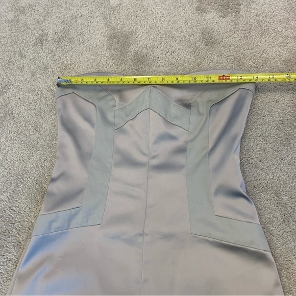 REISS Satin Grey Strapless mini Dress Size 10 formal - Picture 8 of 13